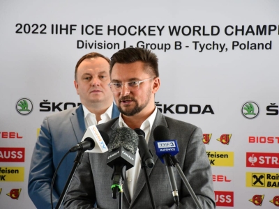 Konferencja prasowa dotycząca Mistrzostw Świata w Hokeju na Lodzie dywizji 1B
