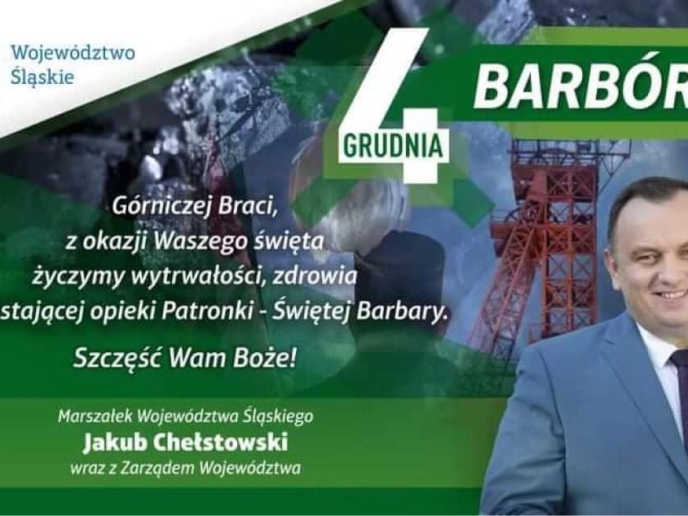 Z okazji tegorocznej Barbórki, życzenia dla Górniczej Braci!